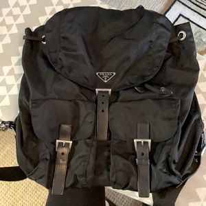 Prada nylon backpack black